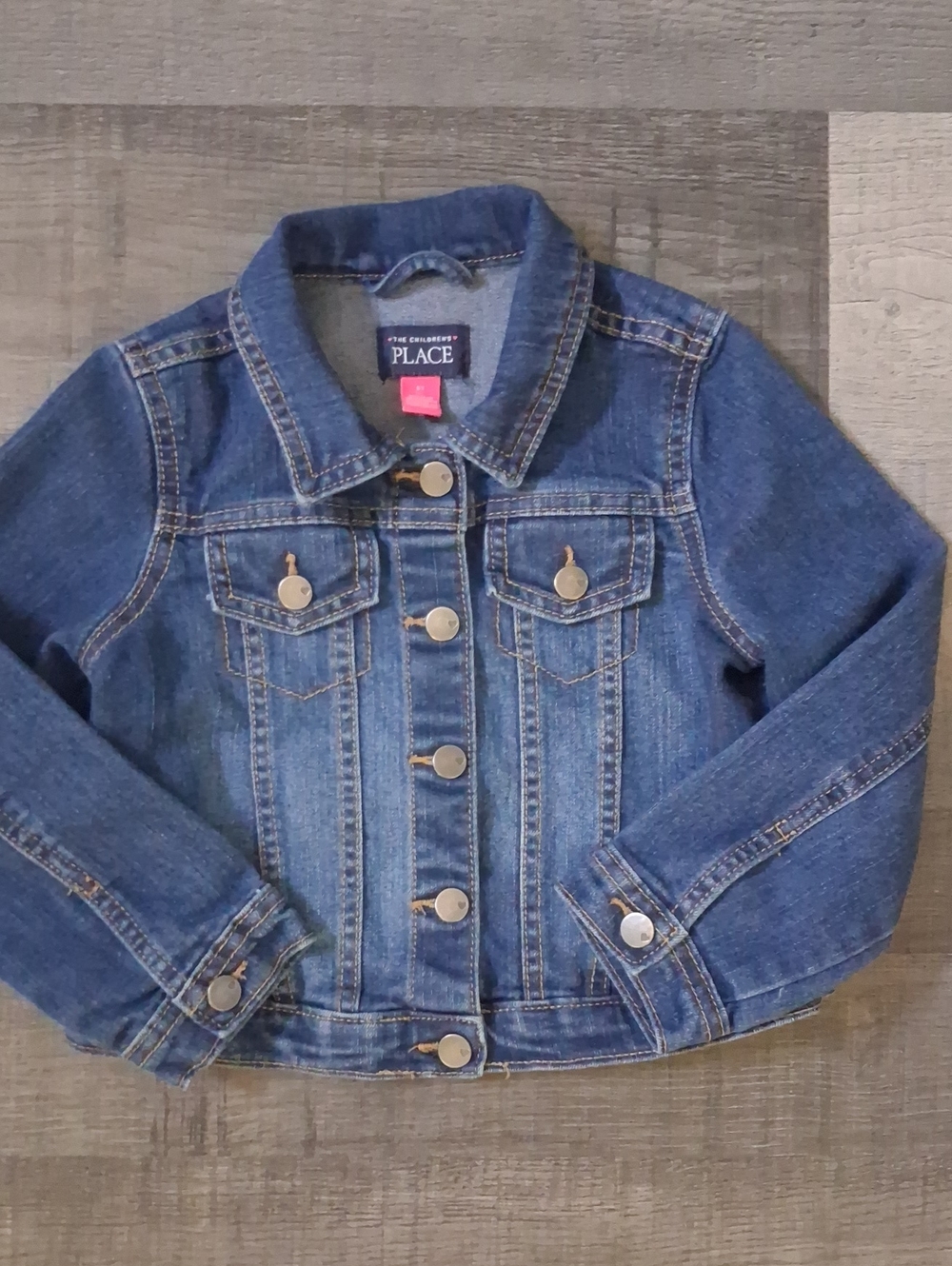 The Children's Place Dark Blue Denim Jacket with Metal Buttons